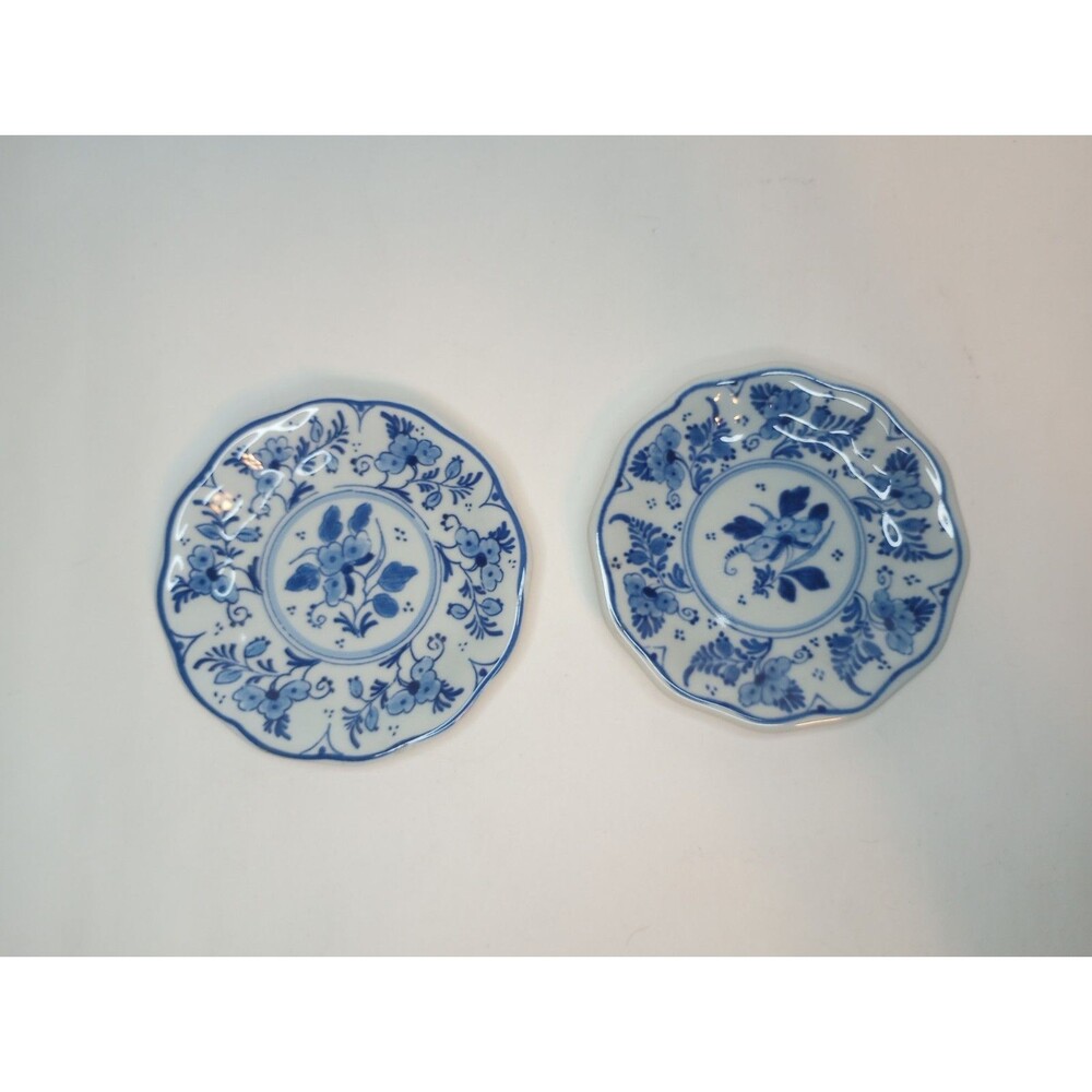 Vintage Delft Handpainted Plate Authentic Dutch blue and white pottery  4"